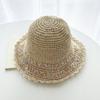 Sombrero de Paja Hecho a Mano Estilo Coreano para Mujer, Sombrero Fresco con Visera Estilo Japonés para Salidas de Primavera y Verano, Dulce y Versátil