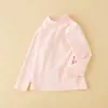 Camiseta de Terciopelo de Manga Larga para Niños Camiseta Básica de Cuello Medio para Bebé Top Cálido de Cuello Semi-alto Otoño e Invierno para Niños y Niñas Invierno