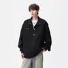 Chaqueta de Trabajo Pesado Estilo Detroit para Hombre, Diseño Otoñal Estilo Callejero Americano, Abrigo con Cuello Alto, Marca de Moda, Top Versátil Retro