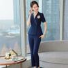 Roupa Profissional Temperamento Deusa Fã Verão Hotel Recepção Roupas de Trabalho Departamento de Vendas Terno Roupas de Trabalho de Loja de Joias de Manga Curta Feminina