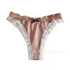 Pantaletas Europeas y Americanas Sin Costuras Transfronterizas para Mujer, Fondo de Algodón de Color Sólido, Amigables con la Piel, Deportivas, Sexy Encaje con Lazo Triángulo para Mujer