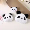 Suave y Pegajoso Imitación Piel de Conejo Cabeza de Panda Peluche Relleno Accesorios Bordado Blanco y Negro Dibujos Animados Accesorios de Panda Accesorios de Colgante DIY