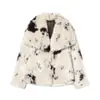 Moda Femenina Casual Suelta con Efecto Piel Sintética y Estampado Animal, Chaqueta Nueva para Mujer, Otoño e Invierno 2025, Europea y Americana Transfronteriza