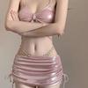Maiô feminino sexy biquíni diamante corrente brilhante pó reunindo três peças fino divisão triângulo férias quente primavera maiô