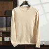 Suéter Básico de Cachemira 2026 Otoño e Invierno Nuevo para Hombre, Cuello Redondo, Corte Holgado, para Negocios Casual de Edad Media, Suéter Pulóver Liso