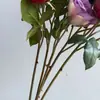 Ramo de Rosas Sonrientes de 4 Cabezas de Alta Calidad, Rosa Pequeña Retro, Accesorios para Ramo de Boda en Casa, Ramo de Flores Artificiales de Seda