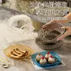 Plato para Escupir Huesos con Patrón de Glaciar Transparente, Mini Bandeja Multifuncional para Snacks del Hogar con Base, Plato para Frutas