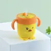 Vaso entrenador de acero inoxidable 316 para niños, para uso en casa, con marcas, resistente a caídas, vaso para leche con popote, vaso para beber, soporta OEM