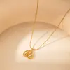 Collar de Acero de Titanio Retro Francés de Venta Caliente Transfronterizo con Varias Formas, Joyería de Cadena para Clavícula con Diseño Personalizado de Diamante de Amor de Nicho