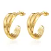 Moda Europea y Americana Tendencia Pendientes de Acero Inoxidable con Empalme Múltiple para Mujer Lujo Accesible Gama Alta Galvanizado PVD Pendientes Versátiles