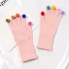Guantes de invierno para mujer, lindos, para montar, a prueba de frío, cálidos, con pompón, lindos, para otoño e invierno, ciclismo, pantalla táctil, forrados de polar, de algodón
