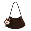 Bolsa de Mano Retro Esmerilada de Nicho para Dumplings para Mujer 2025 Nuevo Estilo Otoño Estilo Gamuza Bolso de Hombro Único de Lujo Ligero