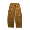 Pantalones de trabajo rectos estilo retro japonés Rumeng para hombre, pantalones casuales versátiles y fluidos para otoño, para exteriores y para ir al trabajo
