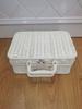 Marco de Hierro Ratán Caja de Almacenamiento Portátil Dulces de Boda Picnic Clásico Retro Recuerdo Caja de Almacenamiento para Salidas Almacenamiento Portátil