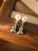 Pendientes de Perla de Calabaza Fresca Nuevos Pendientes de Aguja de Plata 925 de Alto Sentido Chino Joyería para Orejas Joker de Moda Venta al por Mayor