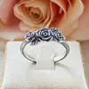 Anillo Cao Shi vintage con flor de rosa desgastada para mujer, accesorio de nicho estilo mediados de siglo, anillo individual estilo Rococó Shein