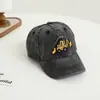 Nuevo Sombrero de Mezclilla Lavado para Niños de Primavera y Otoño Estilo Coreano Bebé Dibujos Animados Excavadora Gorra de Béisbol Gorra de Visera Retro Desgastada