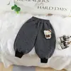 Calça de Inverno Grossa Quente Infantil da Moda 2025 Inverno Meninos e Meninas Calça Esportiva Jogger de Algodão com Forro de Fleece de Botão Único
