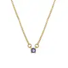 Collar de Oro Popular en Europa y América con Piedras de Nacimiento de los Doce Signos del Zodiaco Cadena para Clavícula de Circonita Amatista Esmeralda para Mujer