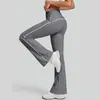 Pantalones de Campana Rayados de Durazno Transfronterizos Juyitang de Cintura Alta Levanta Glúteos Ajustados de Tacto Nude Alta Elasticidad Delgados Pantalones de Yoga para Mujer