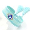 Pulsera de Cinta Ojo Maligno para Mujer Pulsera de Tela con Tachuelas de Diamante Ojo Maligno Turco Joyería al por Mayor para Mejores Amigas Vacaciones