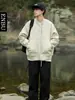 Chaqueta de Trabajo con Cuello Alto para Hombre Enbu, Estilo Coreano de Moda, Color Sólido, Holgada, Versátil, Informal, Chaqueta de Béisbol
