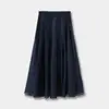 Md26 Falda Larga de Verano y Primavera Estilo Francés Perezoso, Falda Larga Blanca Relajada, Falda Larga para Mujer 05209509250