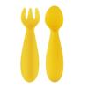 Cuchara de Alimentación para Bebé de Silicona de Grado Alimenticio Vajilla de Alimentación para Niños Set de Tenedor y Cuchara Tenedor de Entrenamiento para Comer Cuchara para Beber Anti-Caída