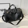 Bolsa de Viagem Portátil para Homens, Bolsa de Viagem de Couro de Alta Qualidade para Mulheres, Bolsa Esportiva e de Fitness de Grande Capacidade para Homens, Personalização de Logo