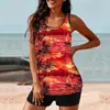 Europeu e Americano Novo Transfronteiriço Confortável Roupa de Banho Duas Peças Estampada Tankini Secagem Rápida Dividido Roupa de Banho Estilo Quente da Amazon