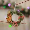 Adornos navideños, pequeña corona de ratán navideña, Papá Noel, decoración para puerta, colgante para árbol de Navidad