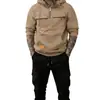Conjunto deportivo casual con sudadera con capucha de peso pesado forrada de polar y pantalones cargo para hombre, talla europea, moda casual, transfronterizo de Amazon