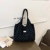 Bolsa de Axila Grande Capacidade Estilo Casual Preguiçoso Coreano Transfronteiriça Feminina Outono 2026 Nova Bolsa de Ombro Único com Estampa de Bolinhas
