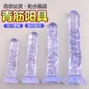 Vibrador de Cristal Transparente para Mulheres, Específico para Adultos, Brinquedo Sexual Realista em Formato de Pênis, Dispositivo Orgástico de Masturbação