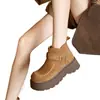Hebilla de Cinturón Vintage Botas Martin con Aumento de Altura Versátiles Plataforma Suela Gruesa Botines Birkenstock para Mujer Nuevo Estilo Otoño e Invierno 2026