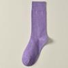 Calcetines de algodón peinado, alargados, de caña alta, para mujer, de media caña, cálidos, de color liso, antibolitas.