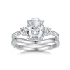 Anillo de Compromiso de Plata S925 con Diseño de Cruz de Estilo Nuevo Europeo y Americano, Set de Anillos de Boda Transfronterizos, Anillo de Compromiso de Diamante Redondo de Alto Carbono de Lujo Ligero
