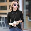 6809 Camiseta Térmica de Manga Larga con Cuello Alto Medio para Mujer, Tallas Grandes, Versátil para Otoño e Invierno, Ropa Interior Cálida, Marca de Moda