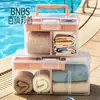 Caja de Almacenamiento para Equipo de Natación Bnbs Caja de Almacenamiento con Compartimentos Separados Transparentes Impermeable y a Prueba de Humedad con Asa