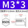 Yishenglong Pernos Remachables para Agujero Ciego de Acero Inoxidable Tuercas Remachables Placa de Presión Hexagonal Rosca Bsos-M3M4