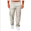 Comércio Exterior Transfronteiriço 2026 calça de trabalho masculina casual, multi-bolsos, corte reto solto, calça casual fashion e versátil