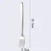 Cuchara de Acero Inoxidable Estilo Coreano Tenedor para Fruta Cuchara para Cena Doméstica Cuchara Popular en Internet Creativa Mango Largo Cuchara para Postre Tenedor Grande