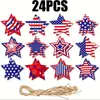 Decoração Cruzada para o Dia da Independência de 4 de Julho Decoração de Estrela Decoração de Estrela Vermelha Azul e Branca Americana Decoração de Dia dos Veteranos