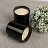 Vela perfumada em copo preto liso, ornamento difusor de alta qualidade para quarto de casa, fragrância de cera de soja sem fumaça, presente elegante