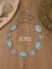 Corrente de Cintura Estilo Étnico Boêmio Turquesa Sintética para Mulheres, Adequada para Vestidos e Suéteres, Moda Europeia e Americana Corrente de Liga de Ouro e Prata