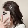 Exquisito Pasador de Pelo con Lazo de Diamantes Completos para Mujer, Pinza Lateral para Flequillo de la Frente, Pinza Pequeña para Cabello Suelto, Accesorio para el Cabello Dulce y Versátil