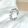Anillo de Cobre Chapado en Oro con Diseño Espiral Retorcido Incrustado de Perla y Circonita para Mujer Anillo Abierto de Moda Coreana de Lujo Accesible