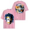 Camiseta de manga corta con estampado XXX TENTACION de hip-hop retro transfronterizo estadounidense, de algodón pesado lavado y cuello pequeño.