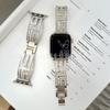 Para Apple watch forma trasera gota de pegamento taladro correa de pulsera de metal Apple 18 mm correa de reloj de moda para mujer