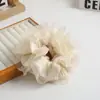 Goma para el pelo de organza con volantes estilo coreano para mujer, Cinchador de coleta de alta gama, Accesorio para el pelo estilo perezoso para invierno